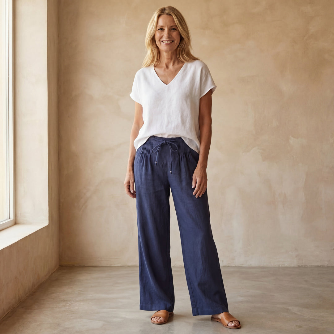 CAMILIA - COTTON AND LINEN PANTS