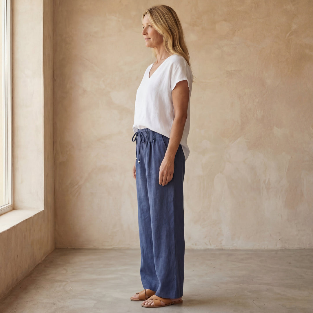 CAMILIA - COTTON AND LINEN PANTS