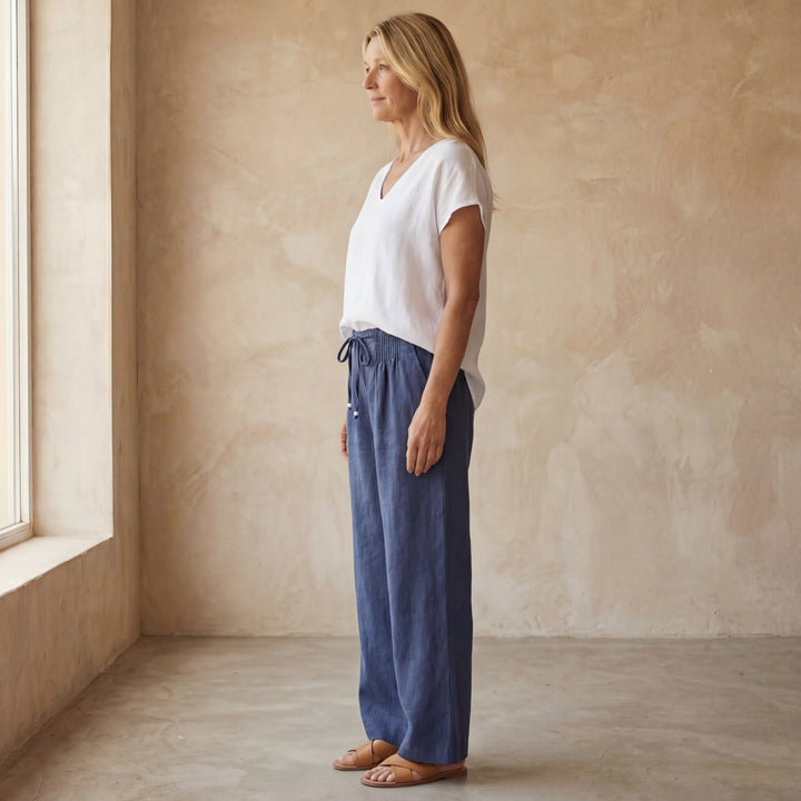 CAMILIA - COTTON AND LINEN PANTS