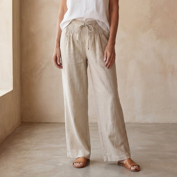 CAMILIA - COTTON AND LINEN PANTS