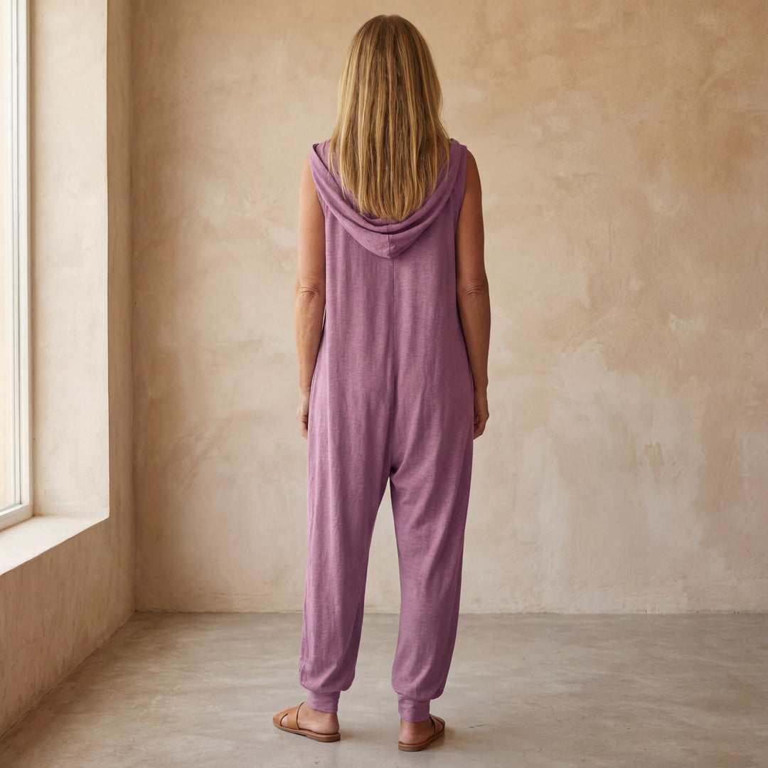 LINA - Sleeveless Hooded Jumpsuit