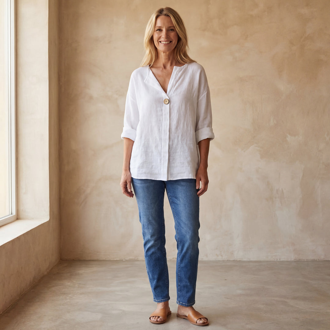 ARAI - Cotton And Linen Button Top