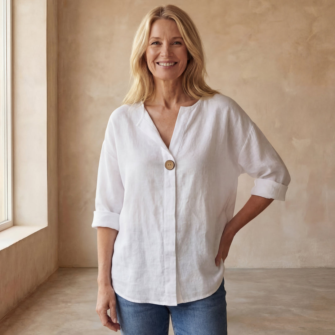 ARAI - Cotton And Linen Button Top