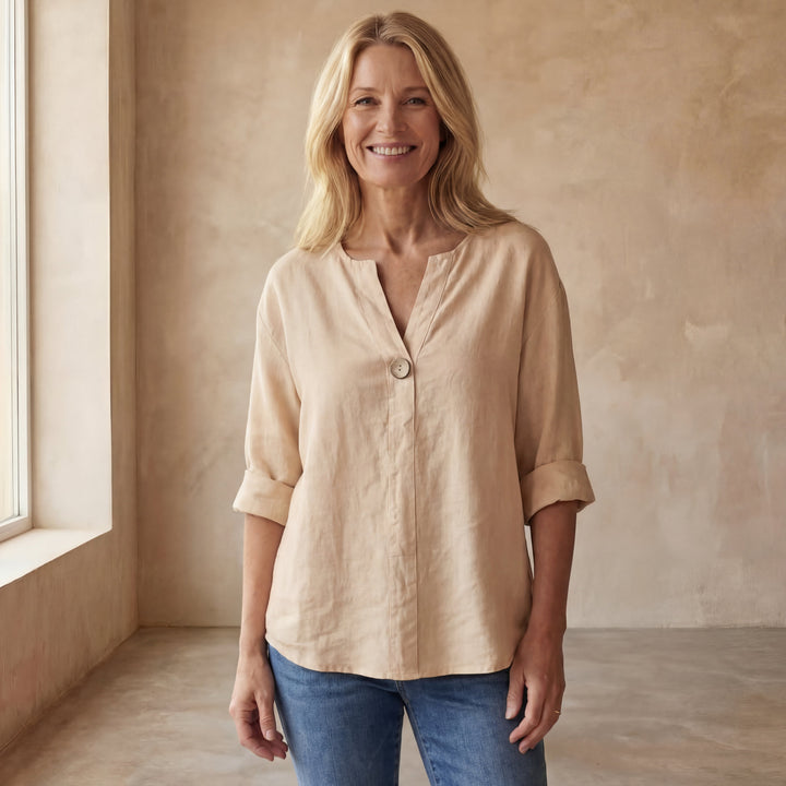 ARAI - Cotton And Linen Button Top