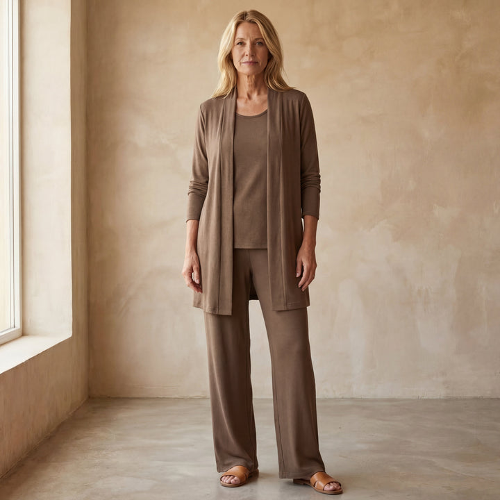 ROSINA - Cardigan, Top & Trouser Set