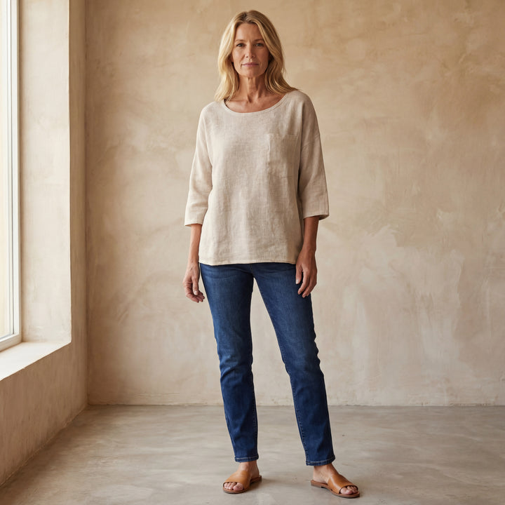 CEMAGI - Casual Cotton and Linen T-shirt