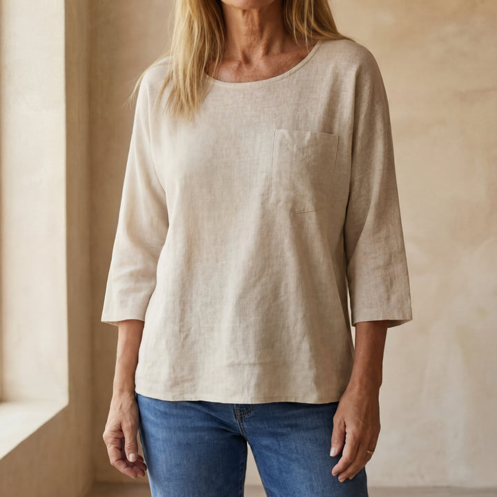 CEMAGI - Casual Cotton and Linen T-shirt
