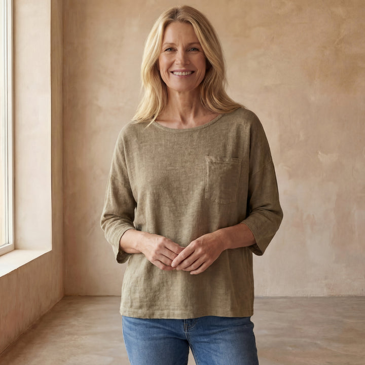 CEMAGI - Casual Cotton and Linen T-shirt