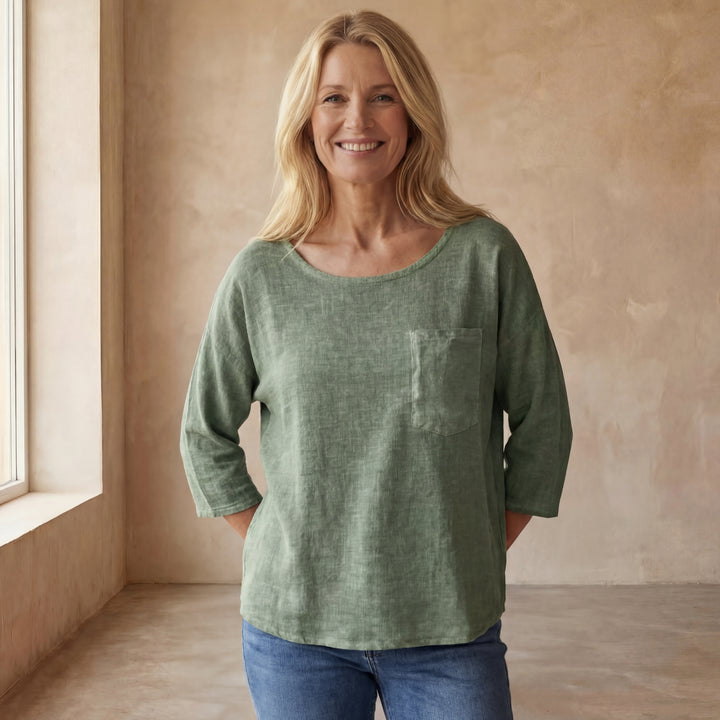 CEMAGI - Casual Cotton and Linen T-shirt