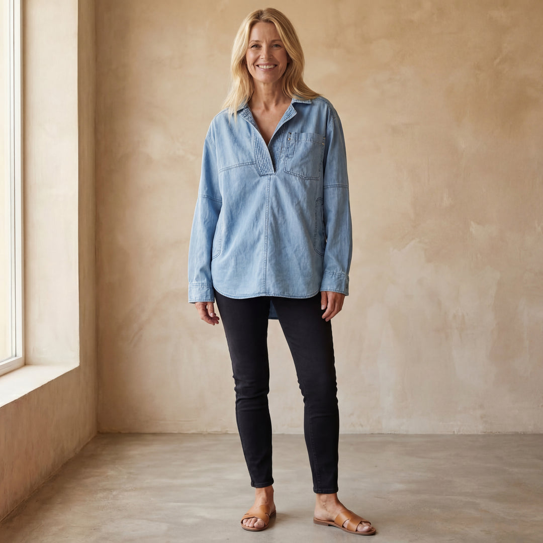 MIERESA - Oversized Denim Pullover