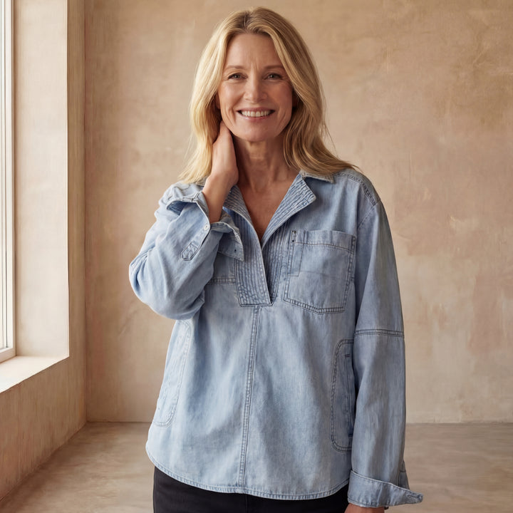MIERESA - Oversized Denim Pullover