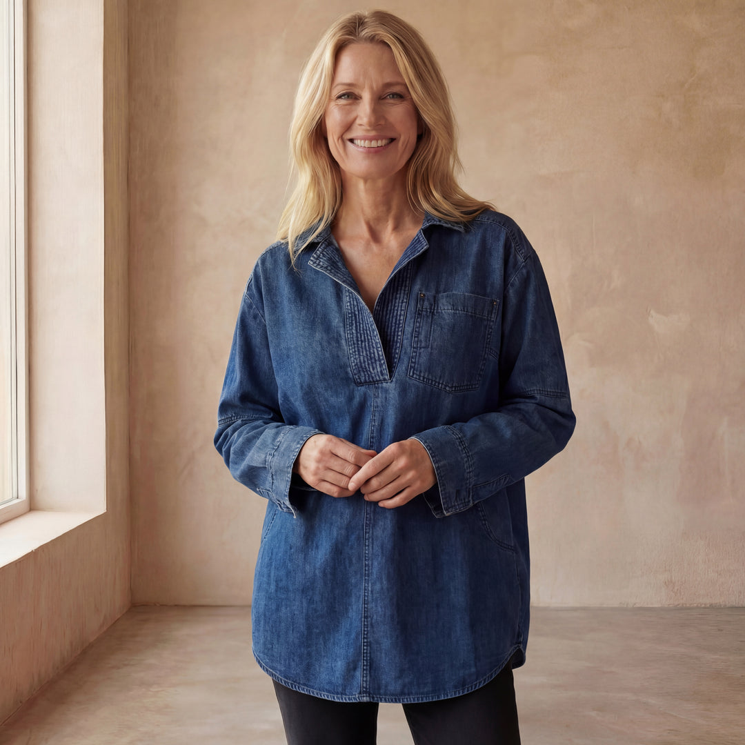 MIERESA - Oversized Denim Pullover