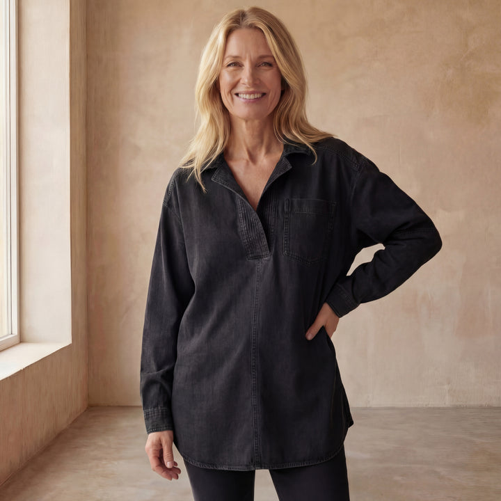 MIERESA - Oversized Denim Pullover