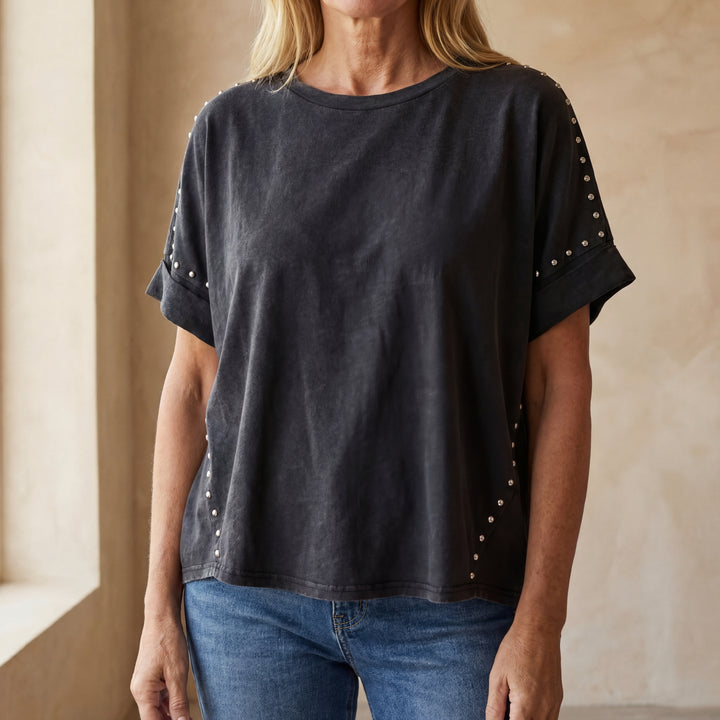 BELLA - STUDDED OVERSIZED TEE