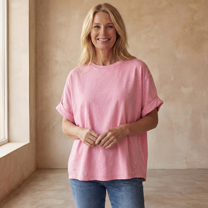 BELLA - STUDDED OVERSIZED TEE