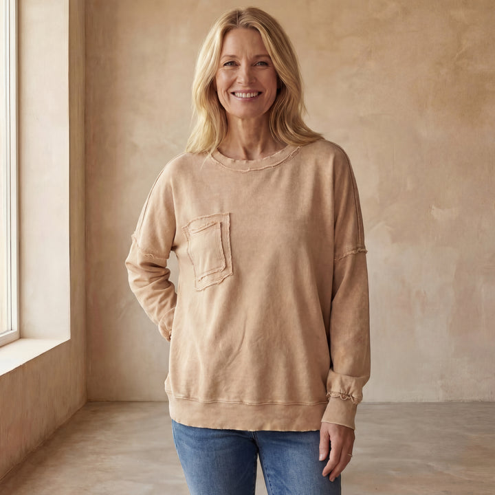 ARIEL - French Terry Acid Wash Pullover