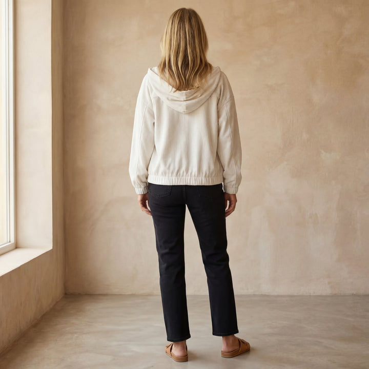 DANNA - Corduroy Hooded Zip Up Jacket