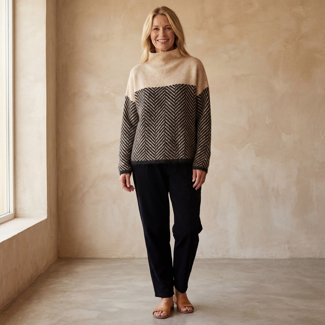 MALENE - COTTON TURTLENECK SWEATER