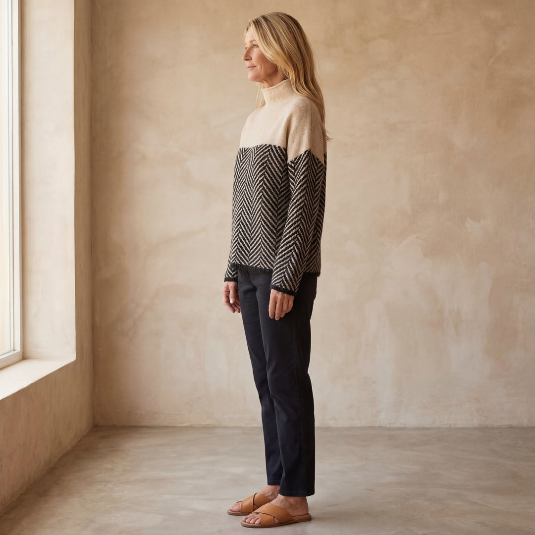 MALENE - COTTON TURTLENECK SWEATER