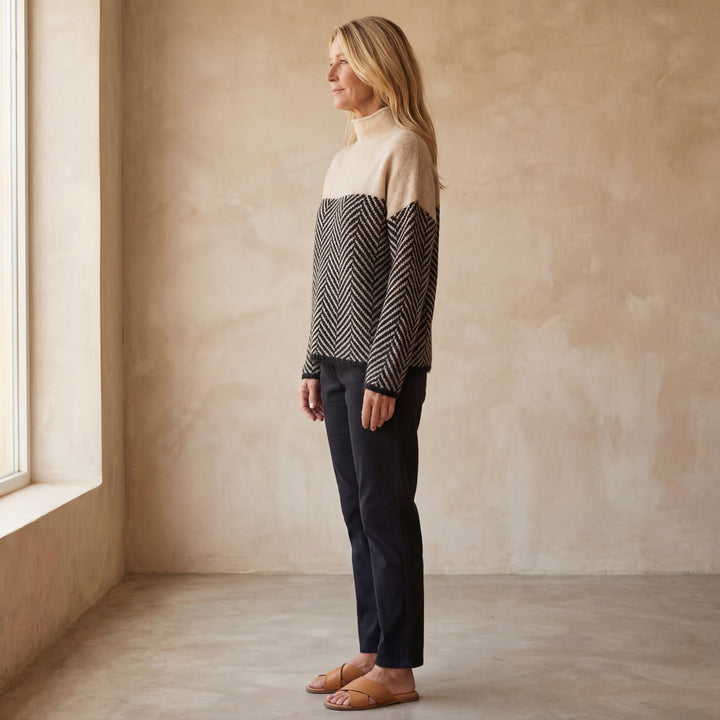 MALENE - COTTON TURTLENECK SWEATER
