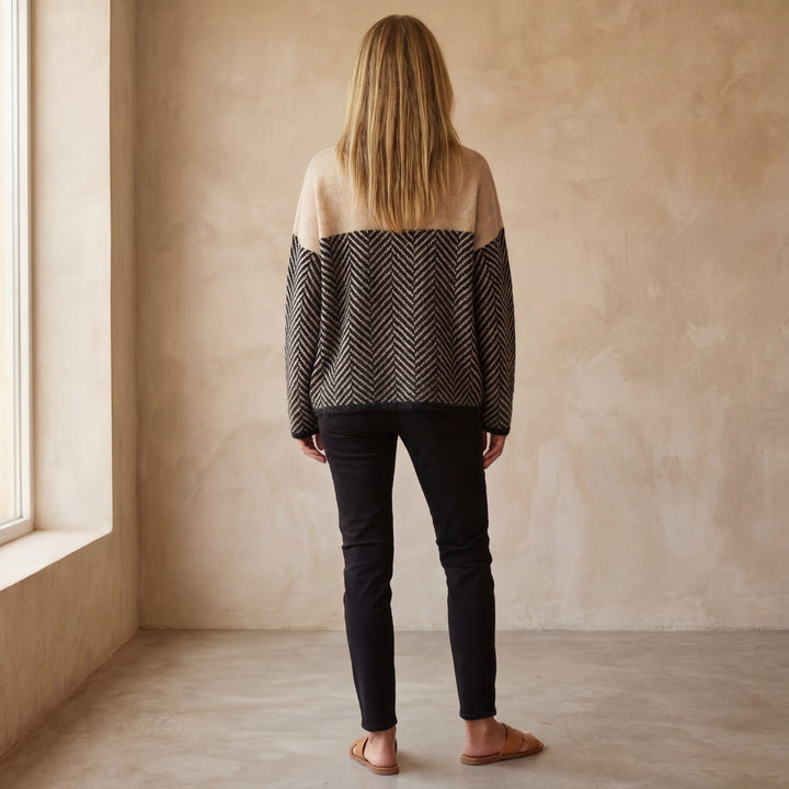 MALENE - COTTON TURTLENECK SWEATER