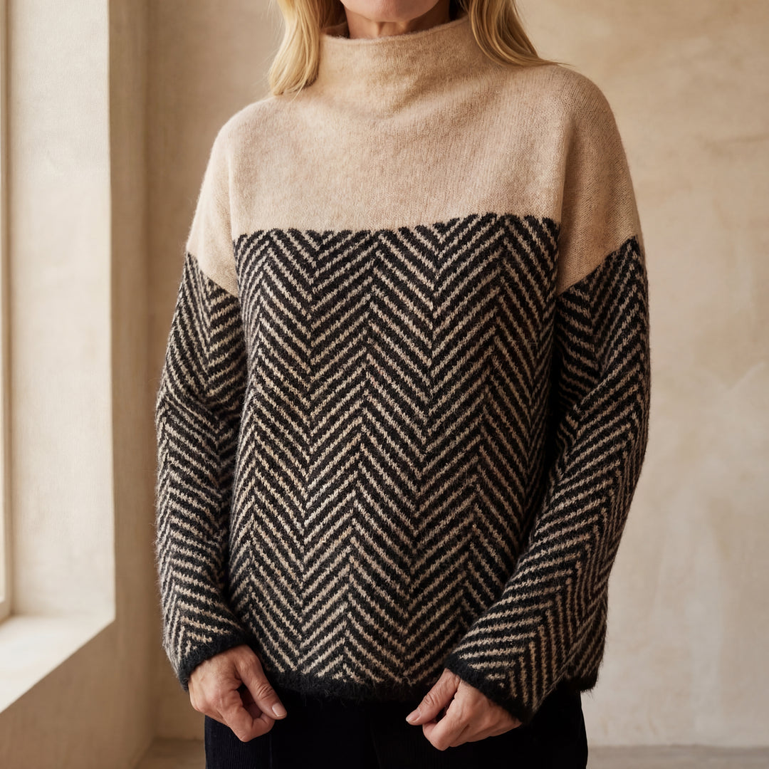 MALENE - COTTON TURTLENECK SWEATER
