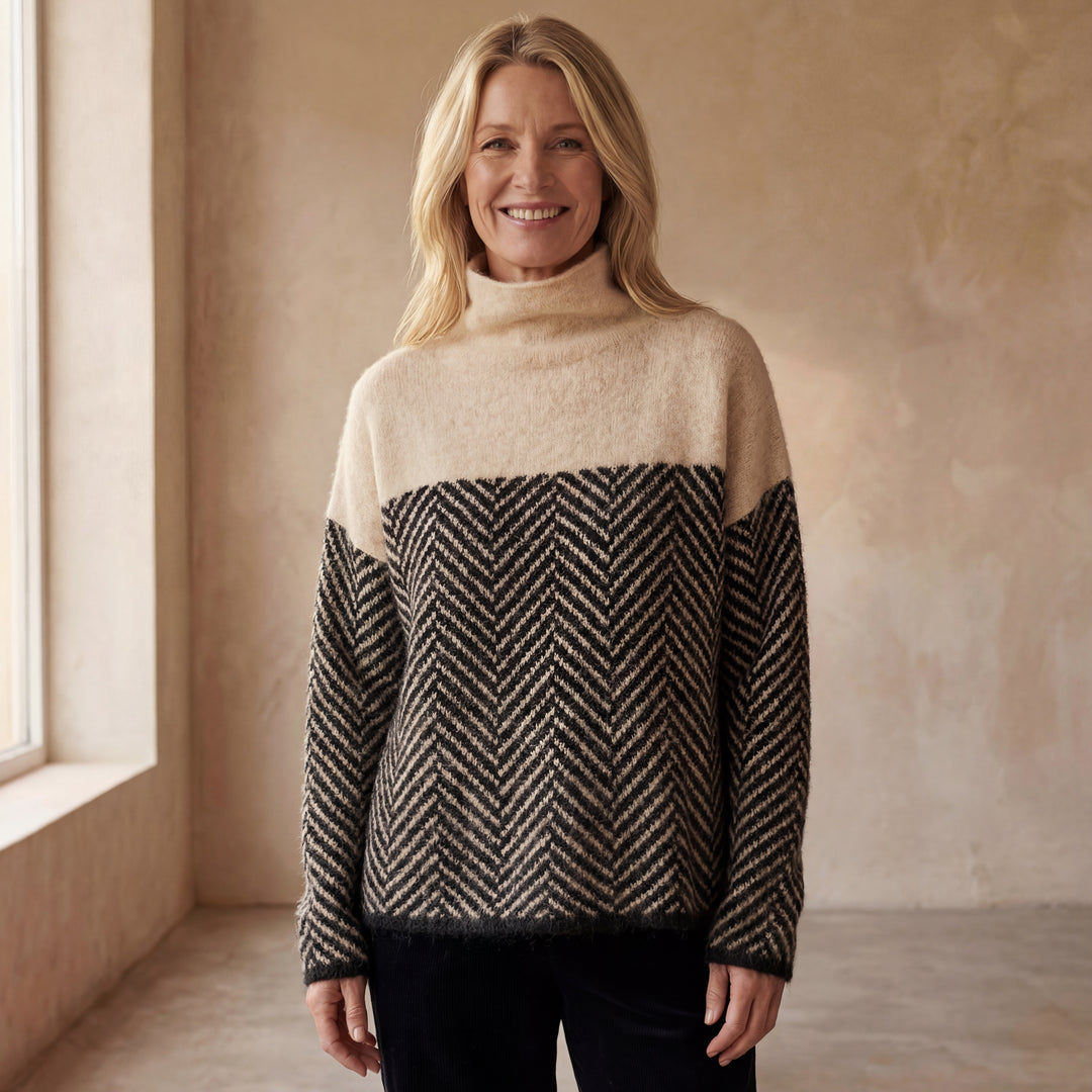 MALENE - COTTON TURTLENECK SWEATER