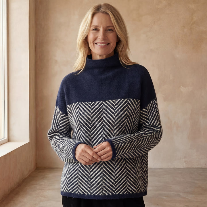 MALENE - COTTON TURTLENECK SWEATER