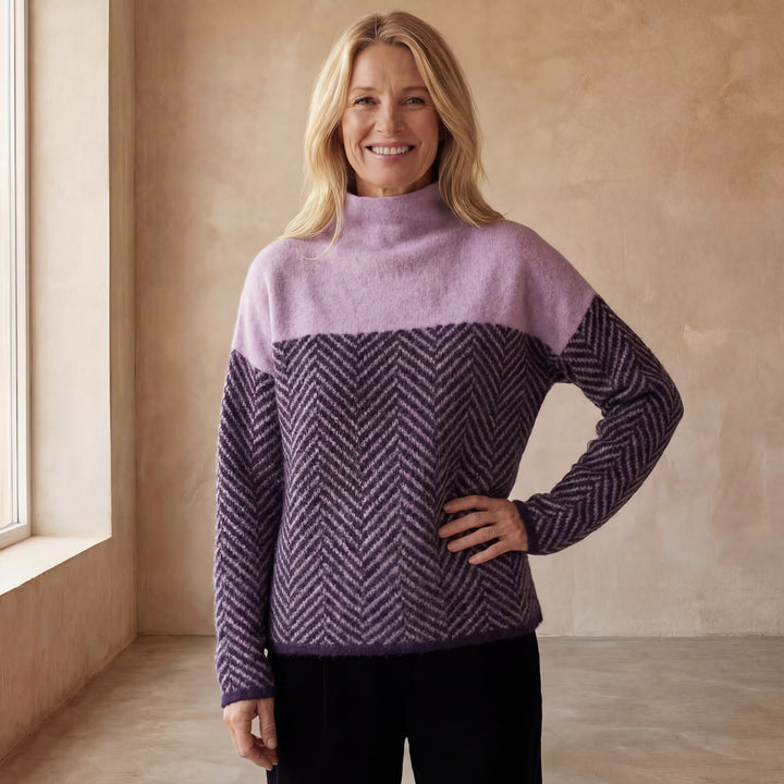 MALENE - COTTON TURTLENECK SWEATER
