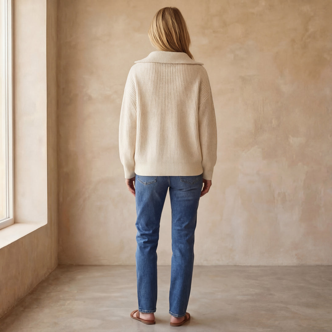 MERANA - CASHMERE QUARTER ZIP SWEATER