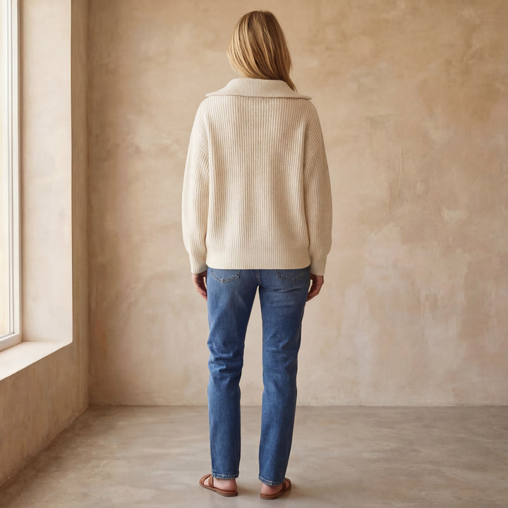 MERANA - CASHMERE QUARTER ZIP SWEATER