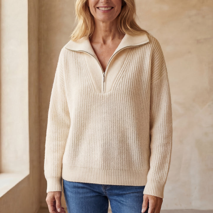 MERANA - CASHMERE QUARTER ZIP SWEATER