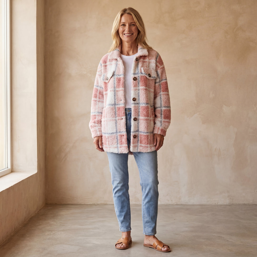 ELINARA - Polar Fleece Plaid Jacket