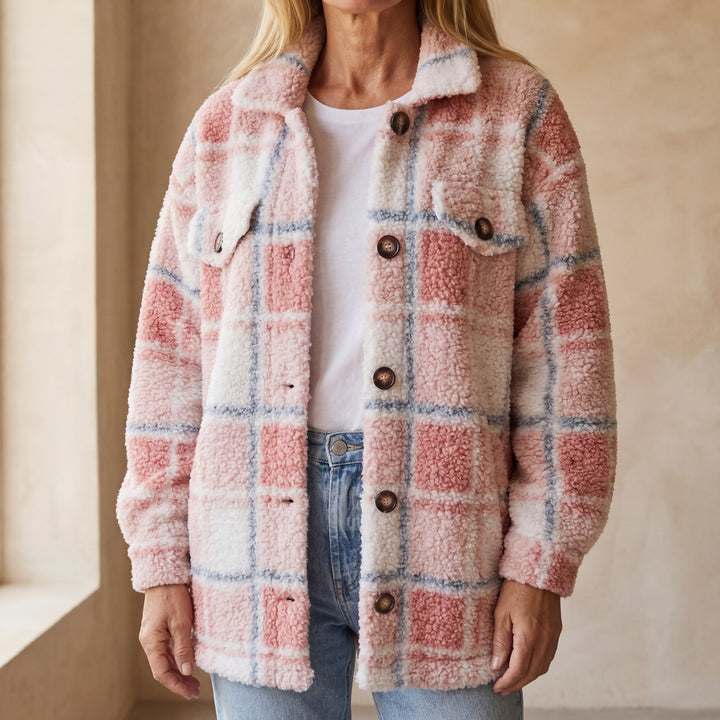 ELINARA - Polar Fleece Plaid Jacket