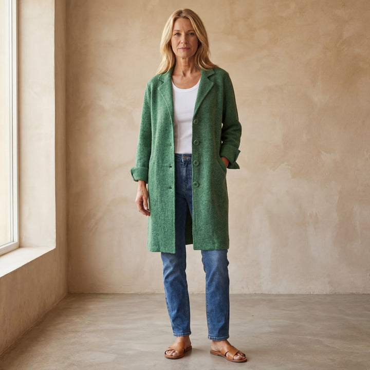 MAILA - Casual long coat with lapels