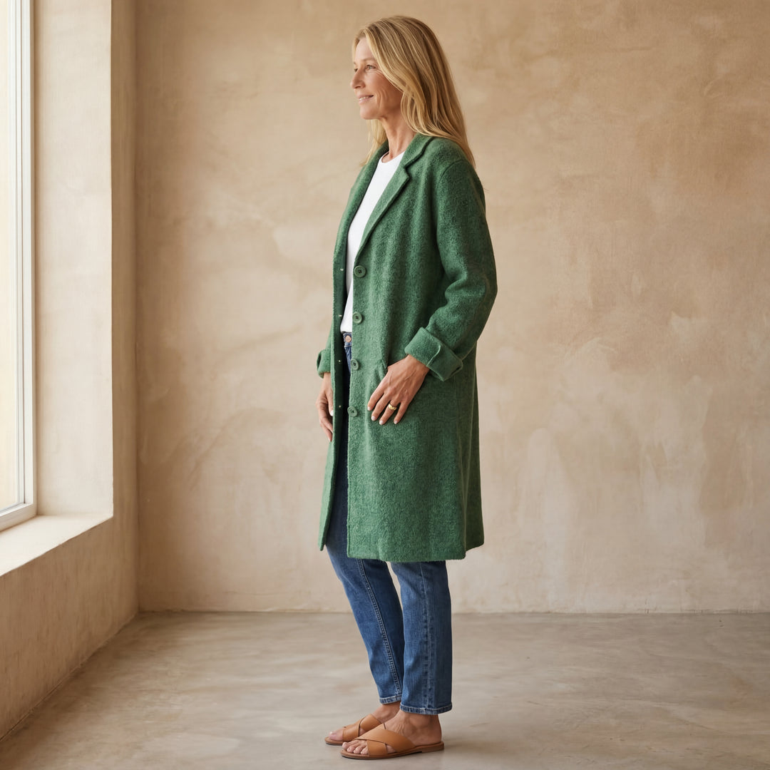 MAILA - Casual long coat with lapels