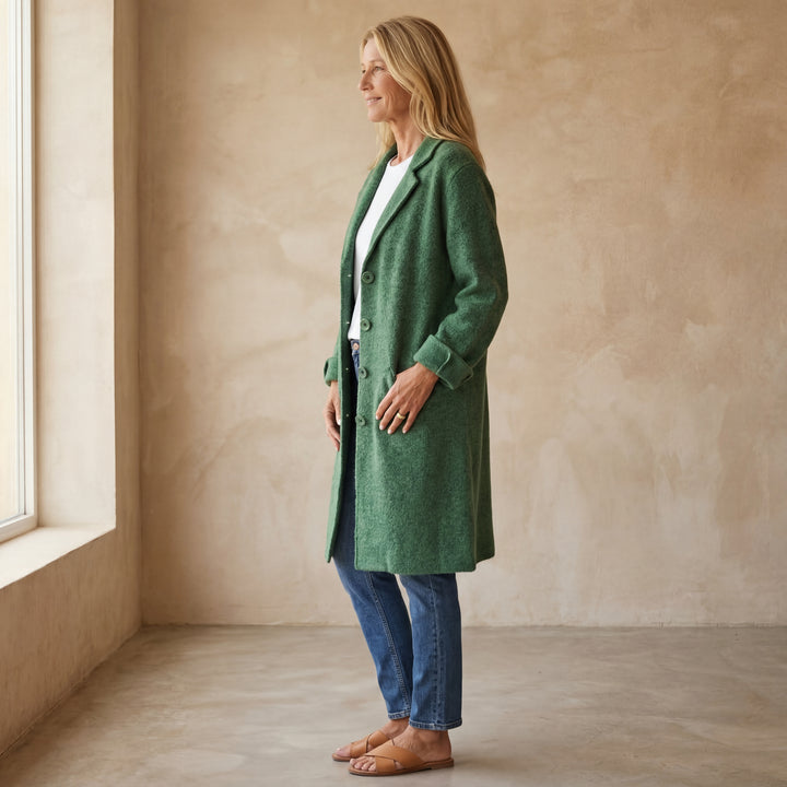 MAILA - Casual long coat with lapels