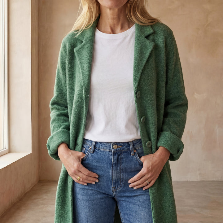 MAILA - Casual long coat with lapels