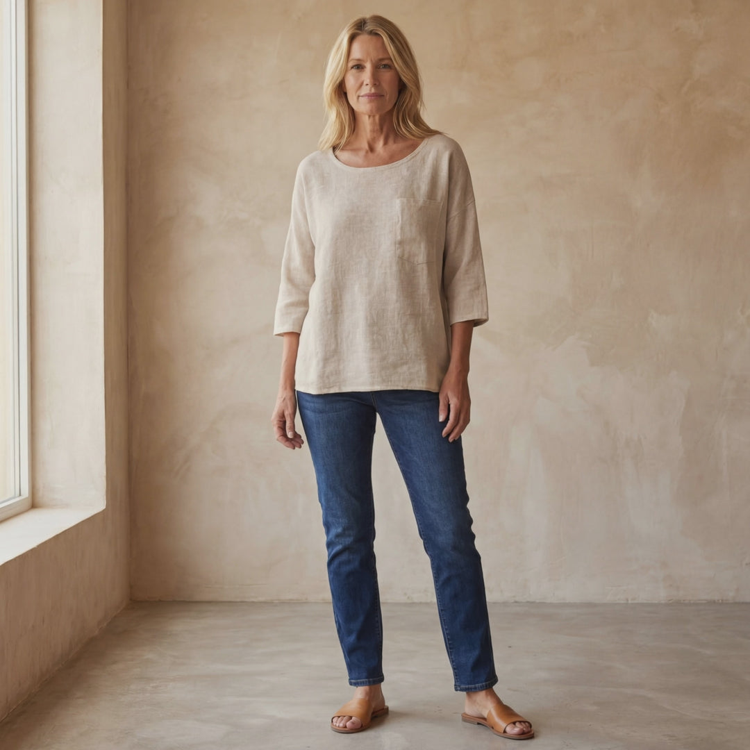 CEMAGI - Casual Cotton and Linen T-shirt