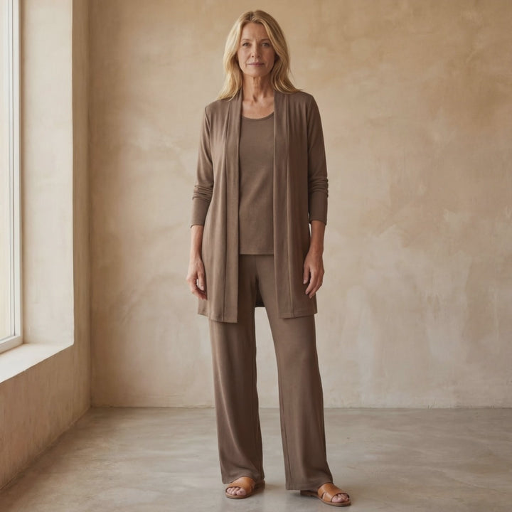 ROSINA - Cardigan, Top & Trouser Set