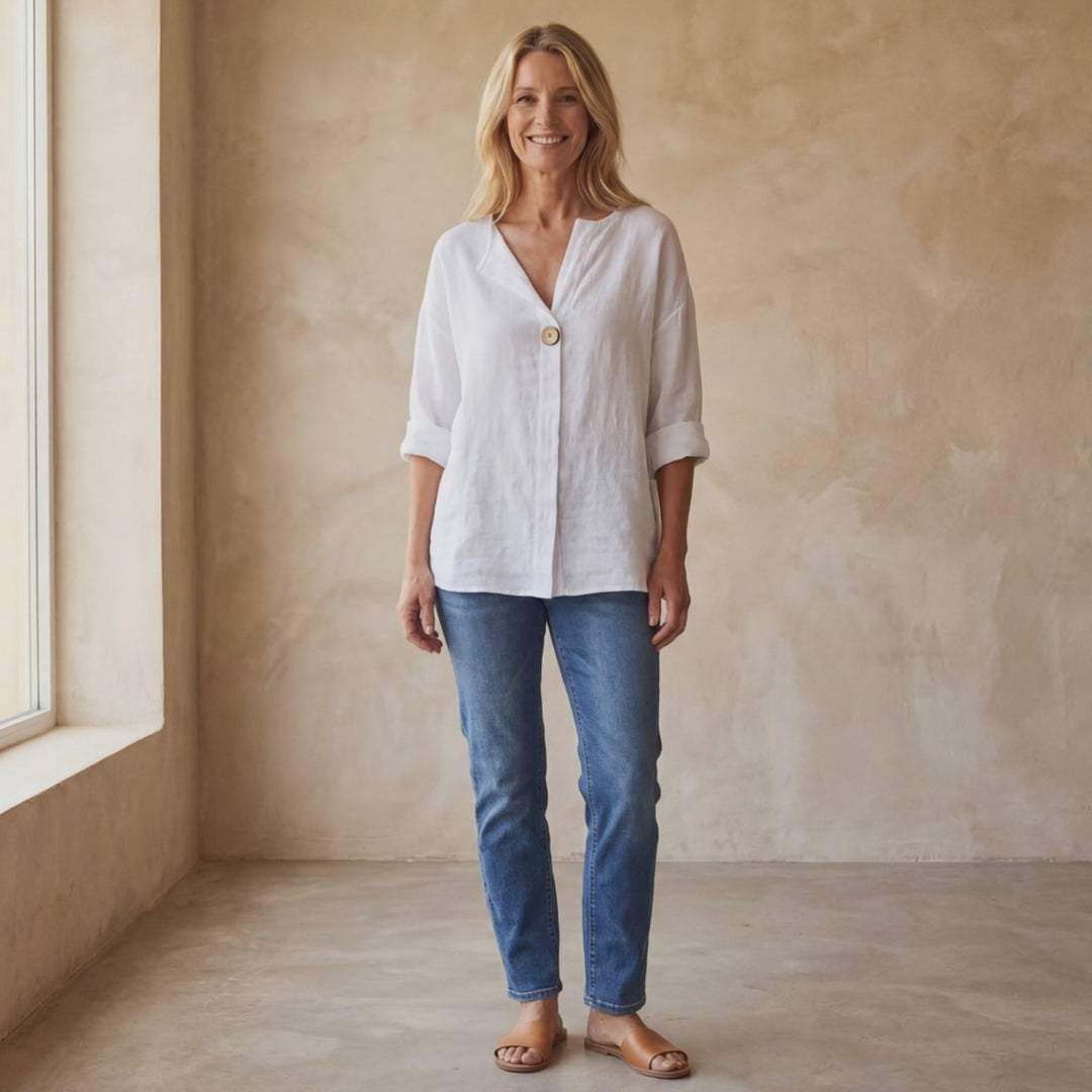 ARAI - Cotton And Linen Button Top