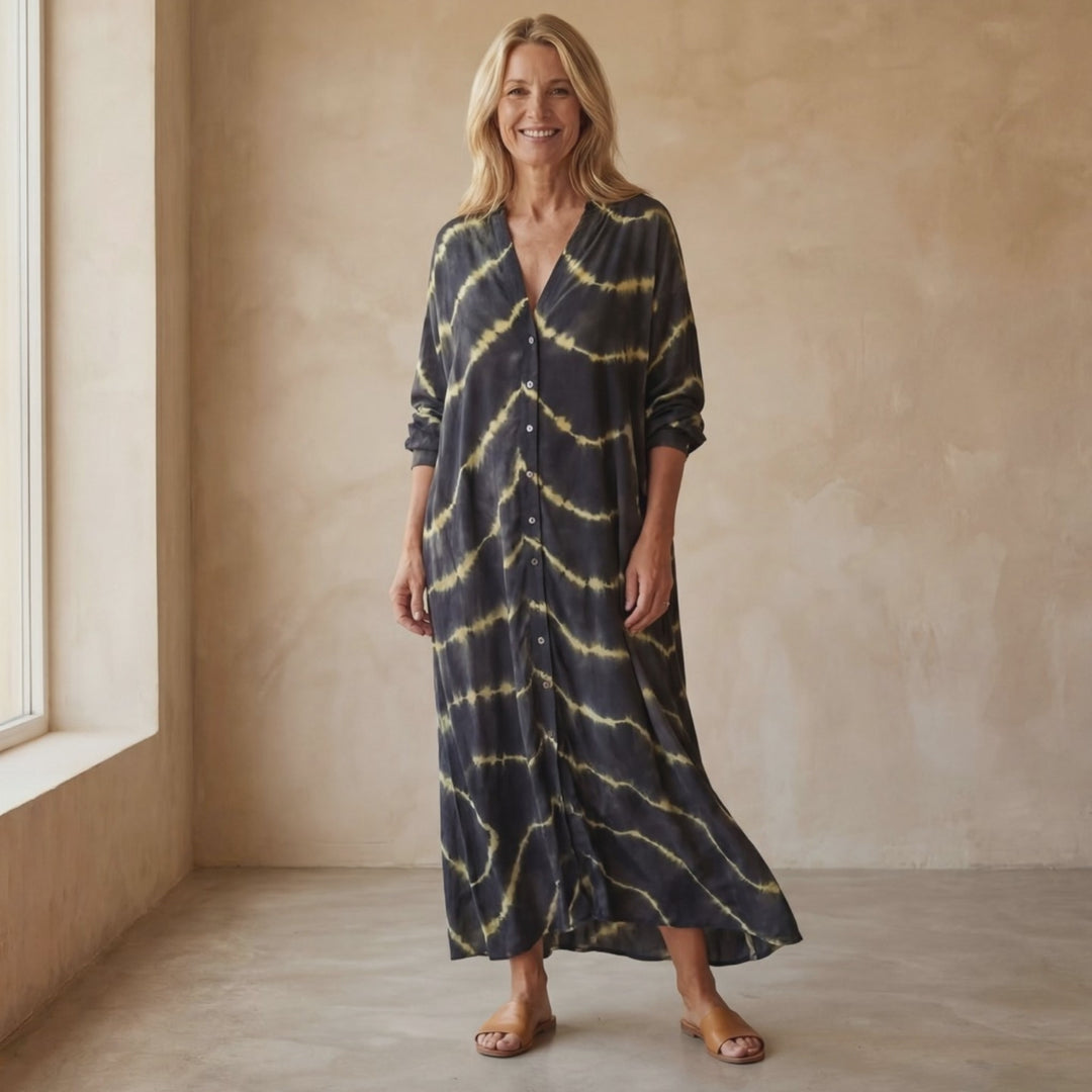 BOMEA - Boho Stripe Long Sleeves Dress