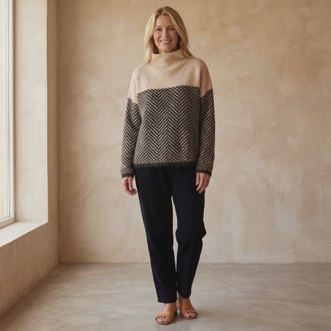 MALENE - COTTON TURTLENECK SWEATER