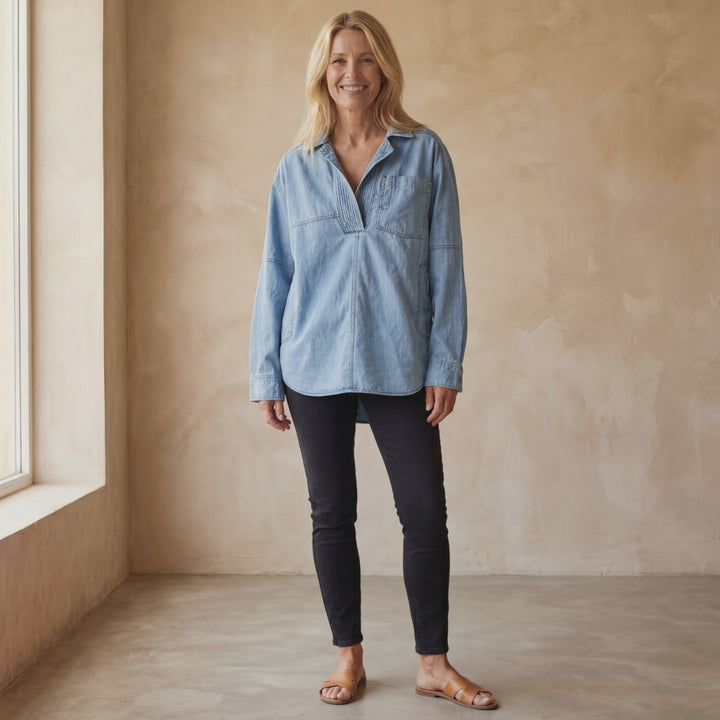 MIERESA - Oversized Denim Pullover