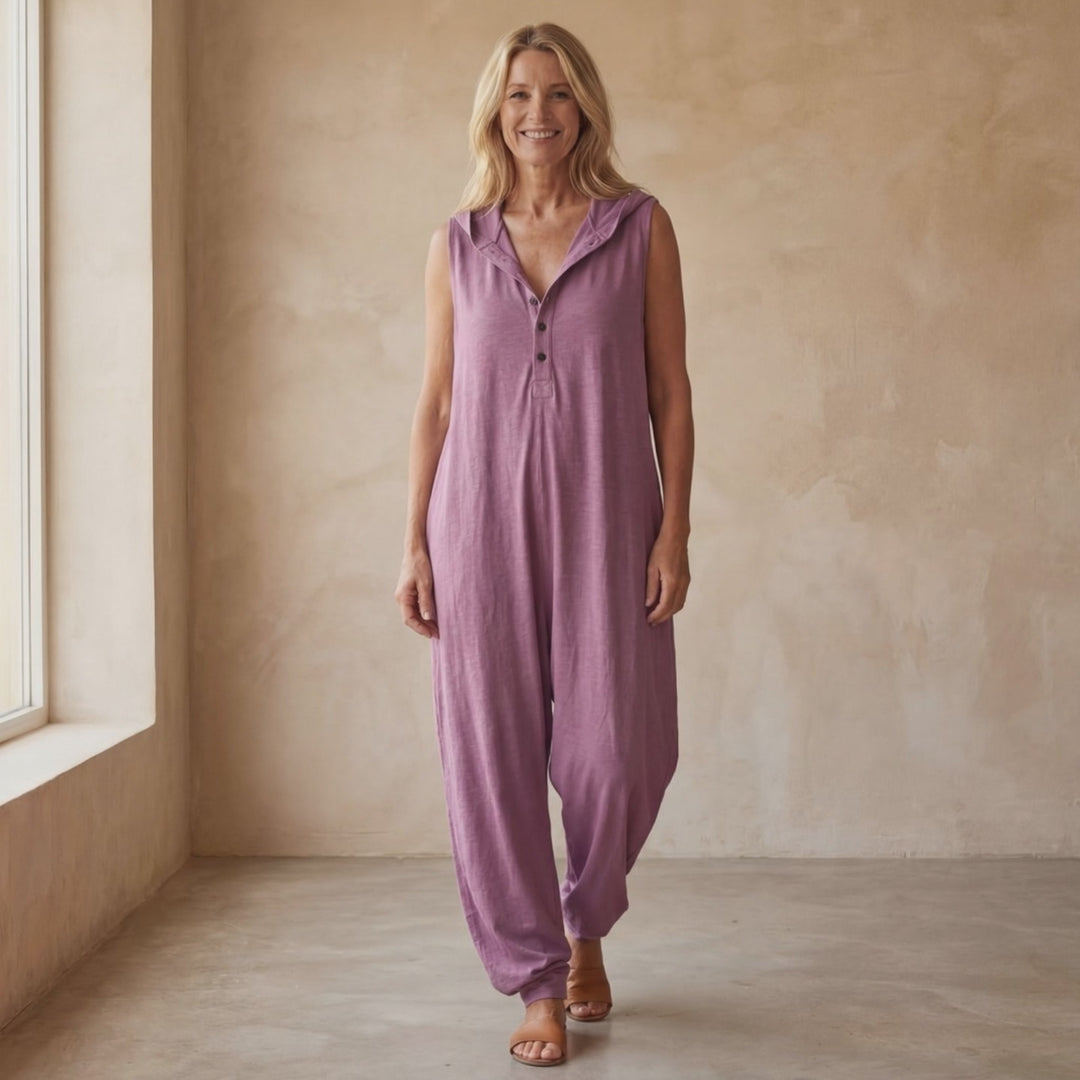 LINA - Sleeveless Hooded Jumpsuit